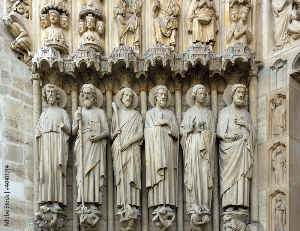 les apôtres, portail jugement dernier, Notre Dame de Paris