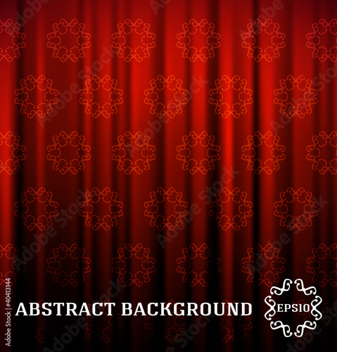 Red curtain with decor