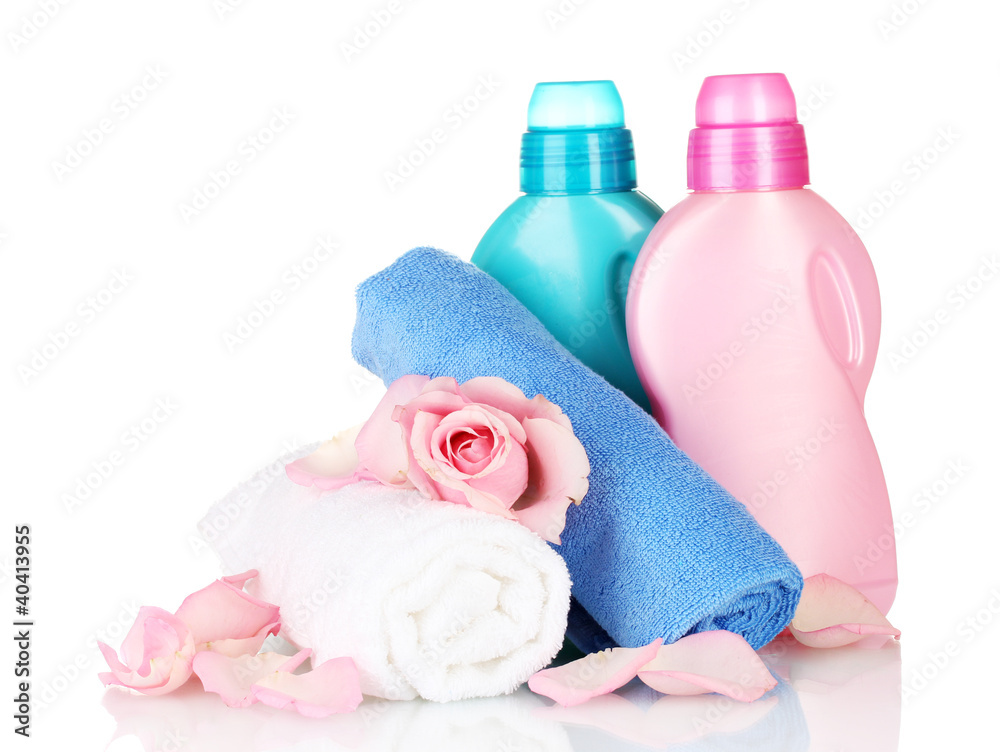 Towel and cleaning isolated on white Towel and cleaning isolated on white