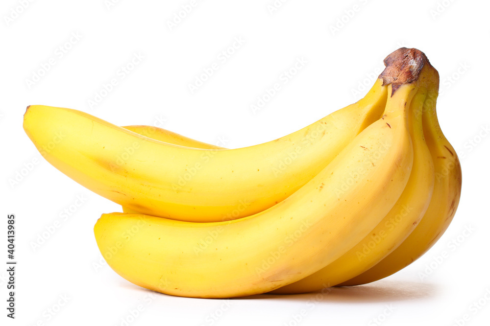 Bunch of bananas isolated on white