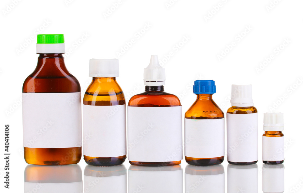 Medical bottles isolated on white