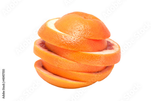 The grapefruit cut with circles
