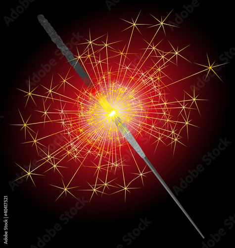 Sparkler on a red-black background