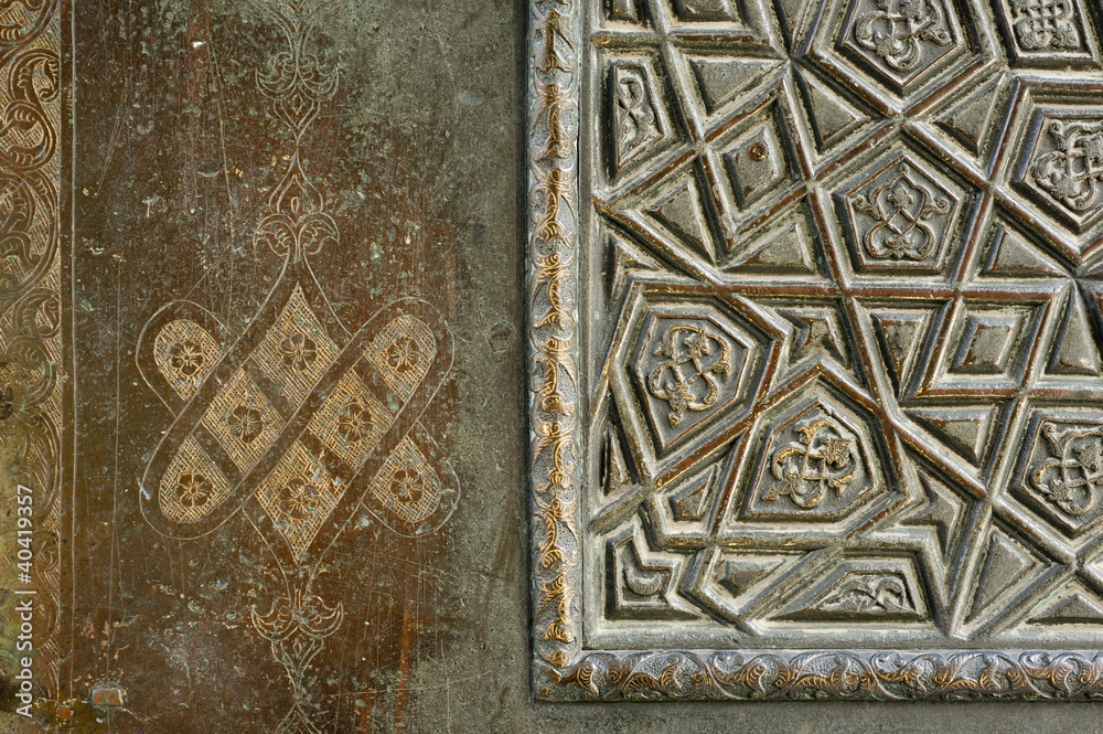 Bronze door detail from the Blue Mosque, Istanbul, Turkey Bronze door detail from the Blue Mosque, Istanbul, Turkey