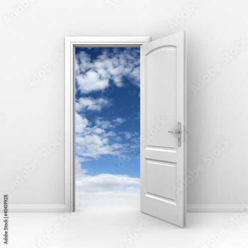 door to sky - heaven or freedom 3d concept