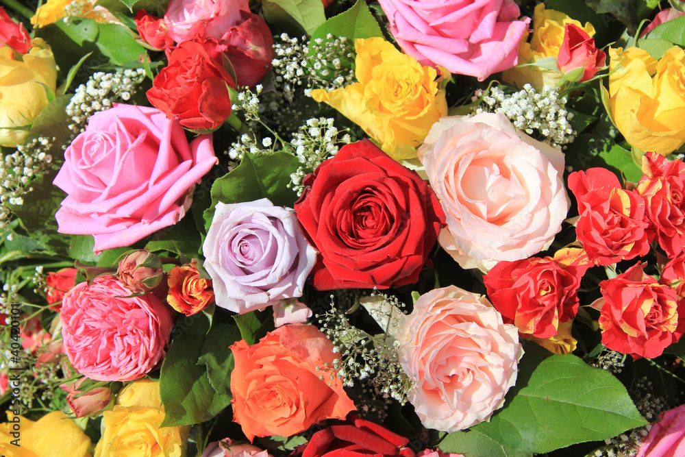 Rose bouquet in bright colors Rose bouquet in bright colors