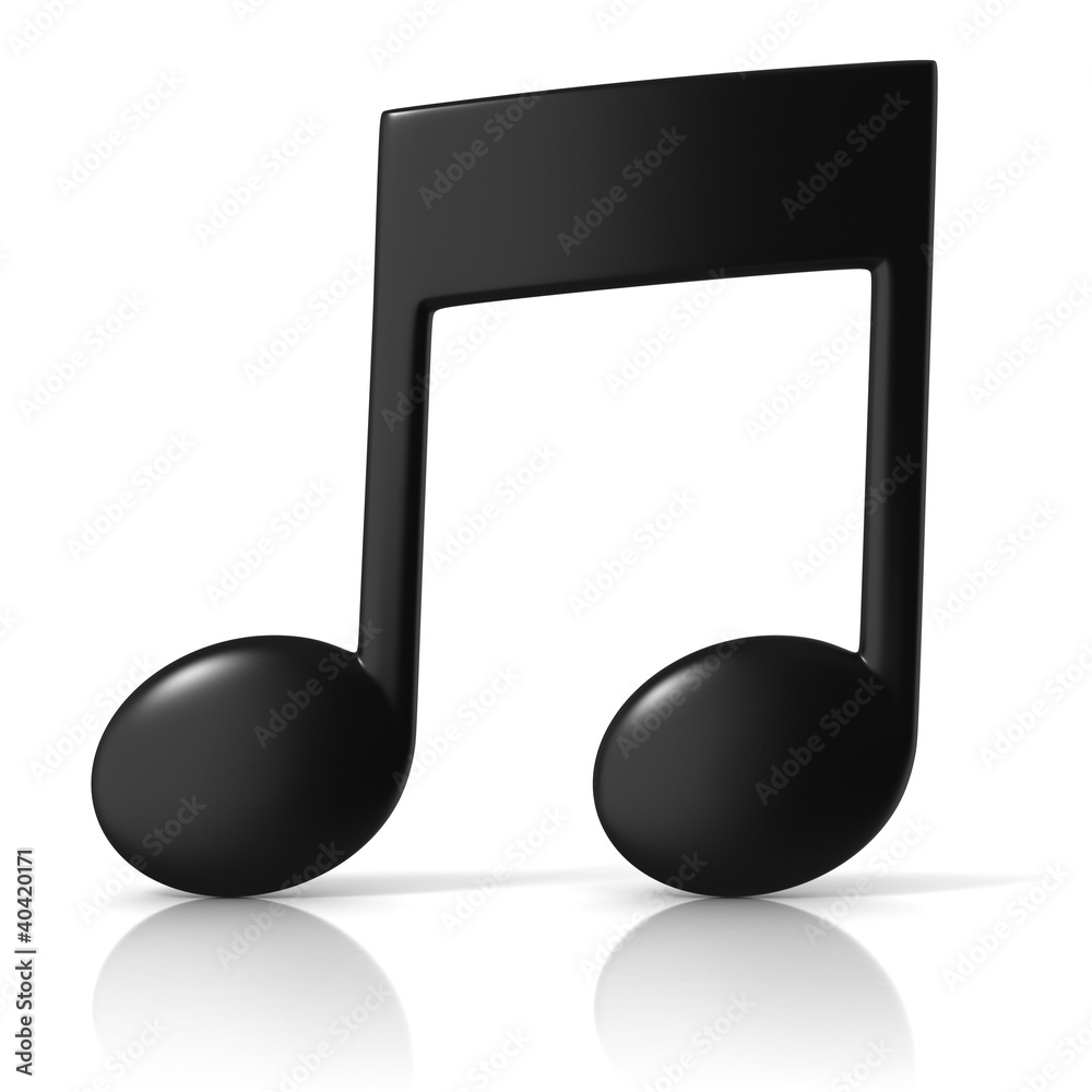 music note 3d icon on white background music note 3d icon on white background