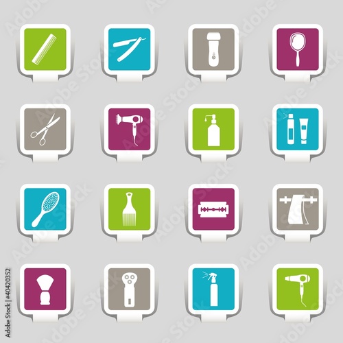 16 icons Friseur
