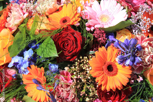 Mixed pink flower arrangement