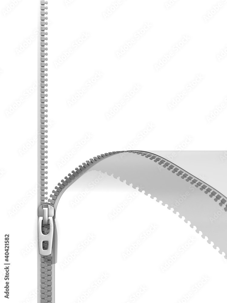 Fototapeta premium zipper isolated on white