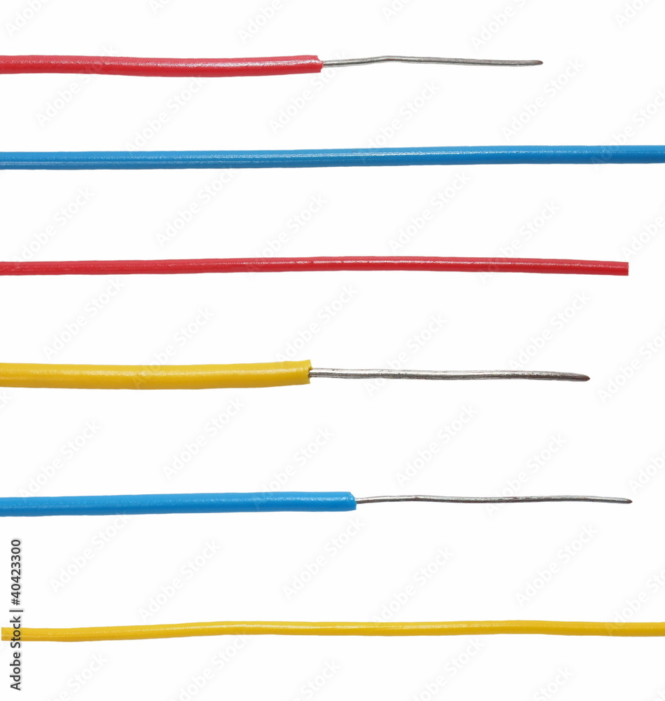 Set cables isolated on white background, texture Set cables isolated on white background, texture