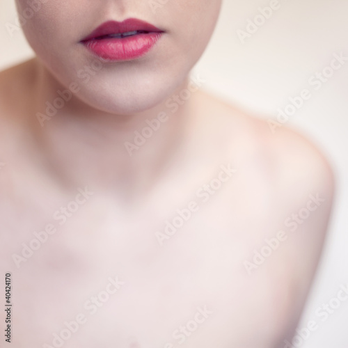 usta czerwone twarz kobieta kosmetyki kwadrat