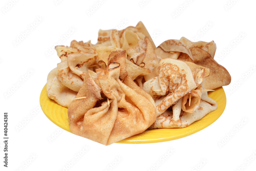 freshly prepared pancakes on white background freshly prepared pancakes on white background