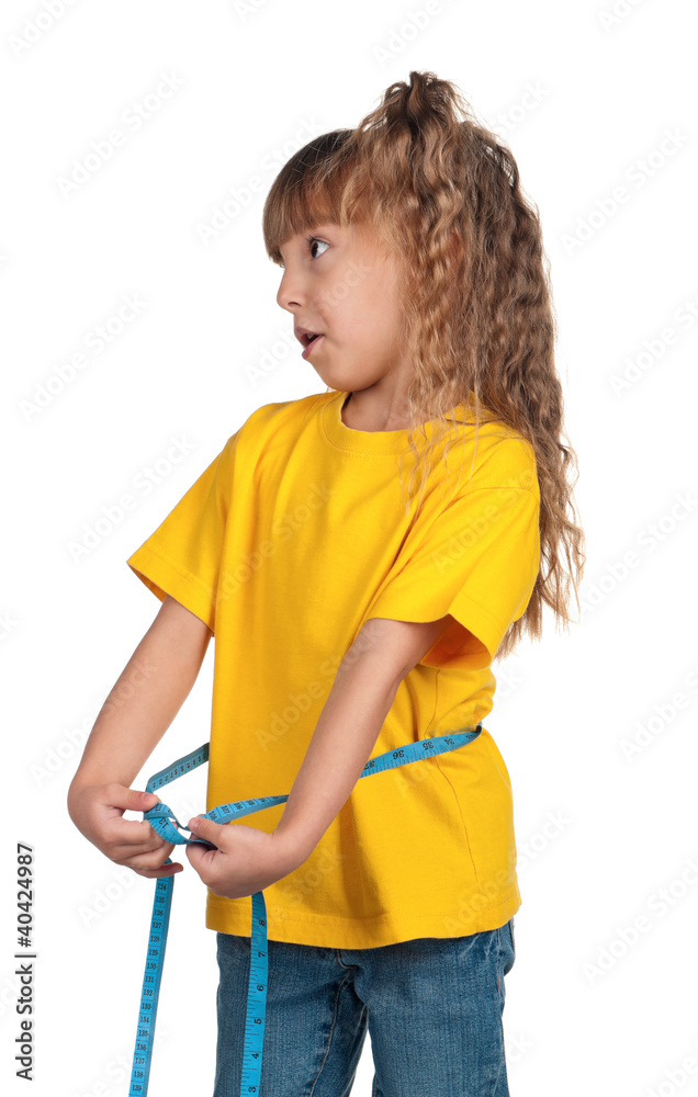 Little girl with measure Little girl with measure