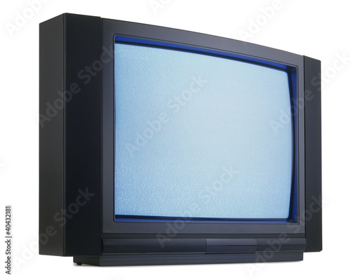 Old fashioned television isolated with clipping path