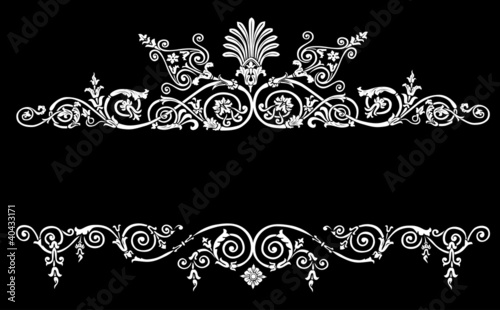 two patterned strips isolated on black