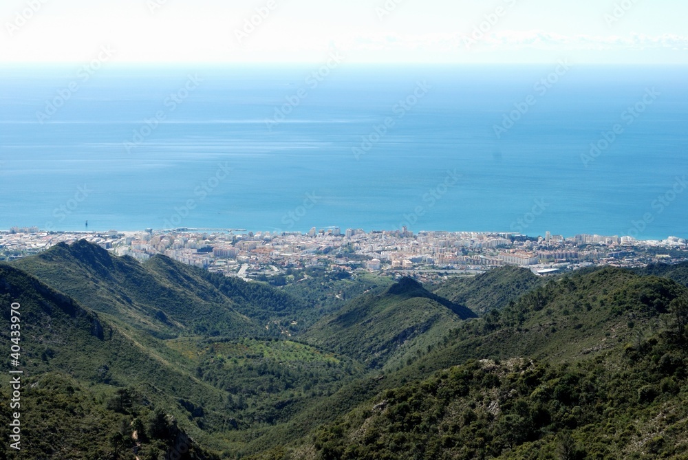 Town, sea and mountains, Marbella, Spain © Arena Photo UK