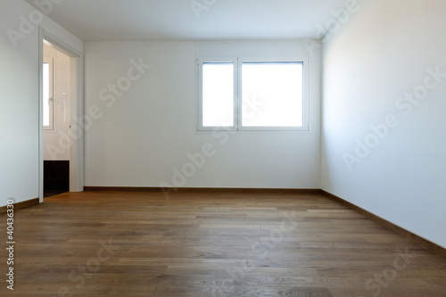 interior empty room  white walls  wooden floor