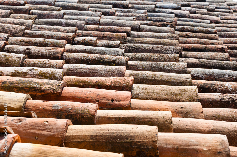 close-up of old roof tiles texture close-up of old roof tiles texture