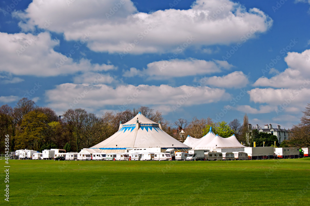 Circus tents in park