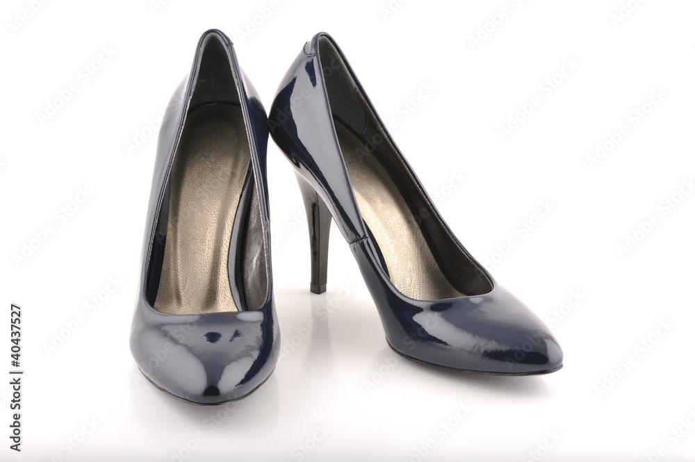 Woman Blue Shoes Patent Leather Woman Blue Shoes Patent Leather
