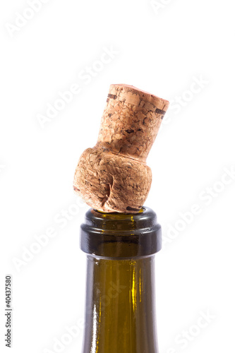 Bottle of champagne with cork photo