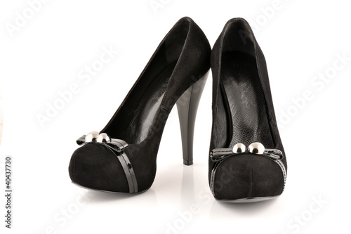 Woman Black Shoes Suede Leather