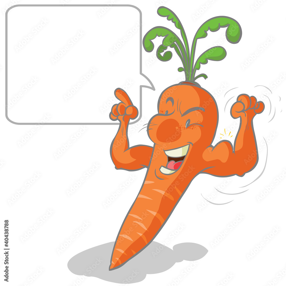 Cartoon Brawny Carrot. Stock Vector | Adobe Stock