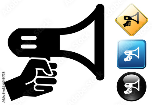 Megaphone pictogram and icons
