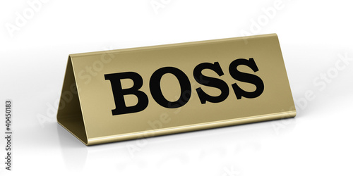 Gold identification plate of the boss position