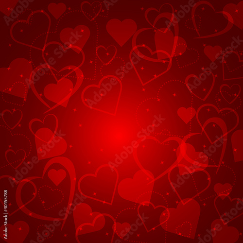 Abstract background with hearts of love