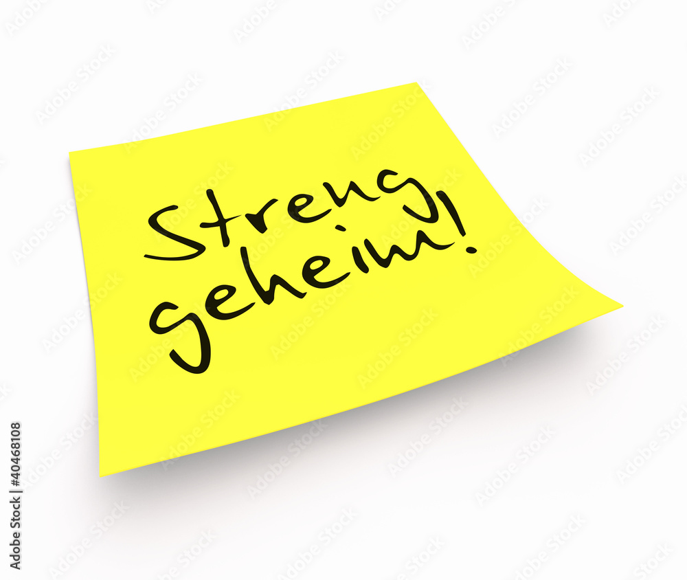 Notizzettel - Streng geheim! Notizzettel - Streng geheim!