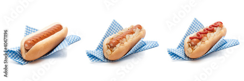 Photography Hot Dog Sausages In Napkins
