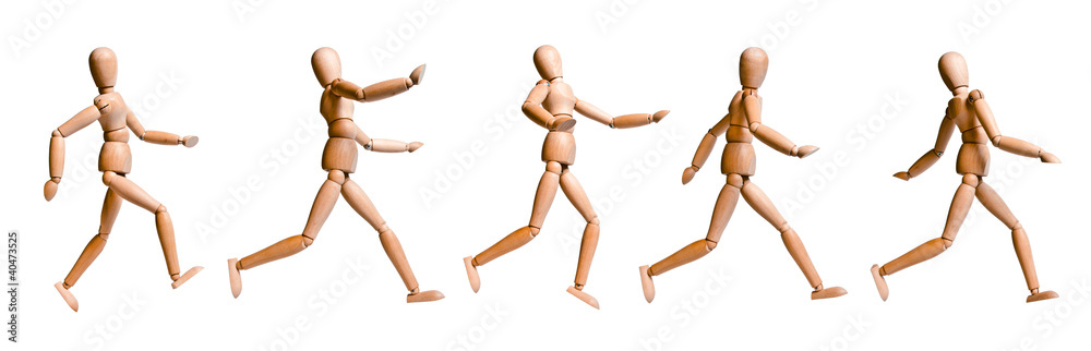 Wood Doll with Various Walking and Running Pose - Set 4 Wood Doll with Various Walking and Running Pose - Set 4