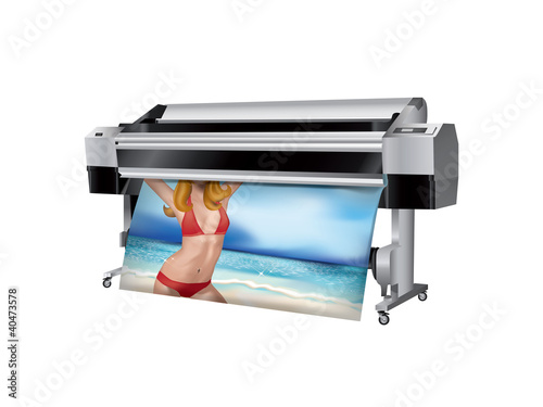 Plotter with bikini girl