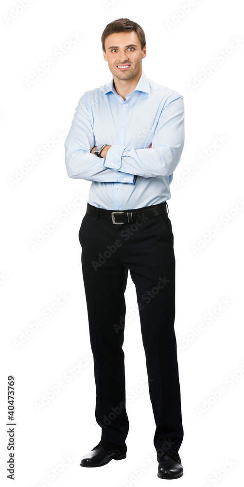 Smiling businessman, over white Smiling businessman, over white