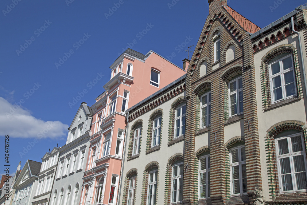 Jugendstilfassade in Flensburg, Deutschland