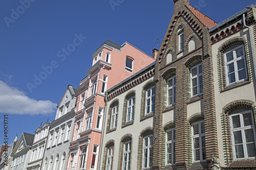 Jugendstilfassade in Flensburg, Deutschland