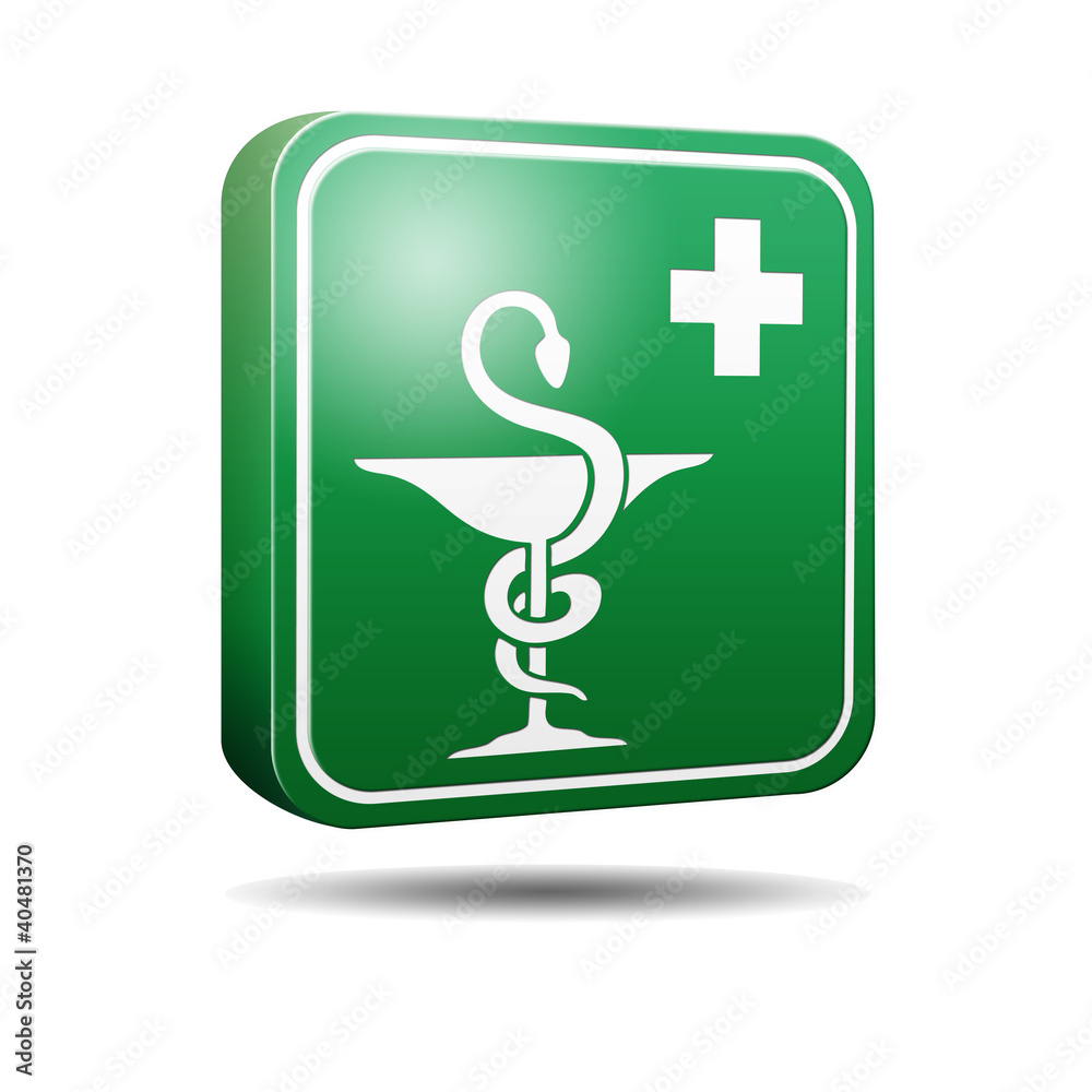 Icono 3d simbolo farmacia Icono 3d simbolo farmacia