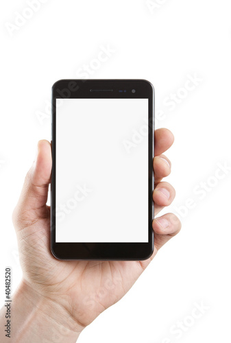 Blank smart phone with clipping path for the screen