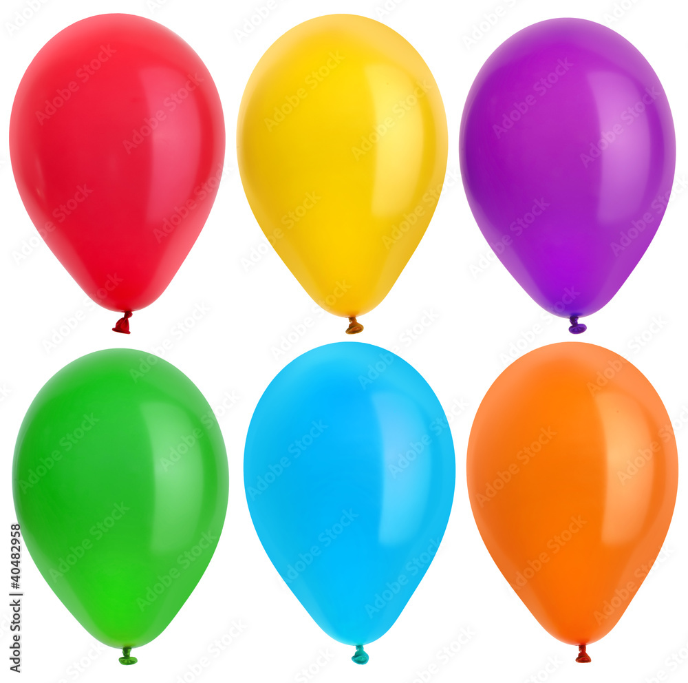 color balloons isolated on white color balloons isolated on white