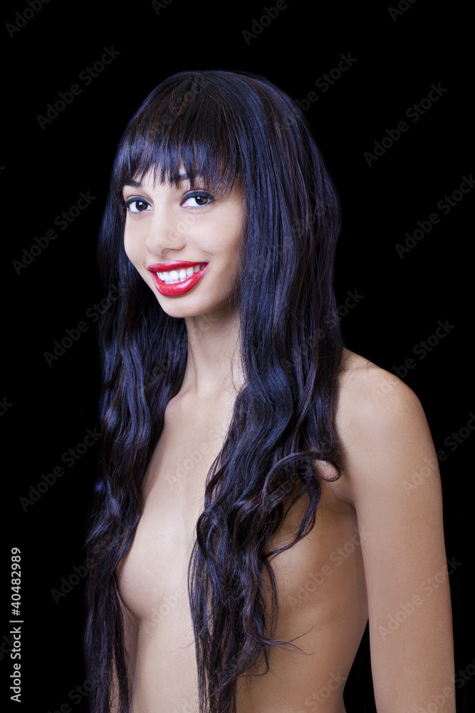 Young Skinny African American Woman Topless Covered Young Skinny African American Woman Topless Covered