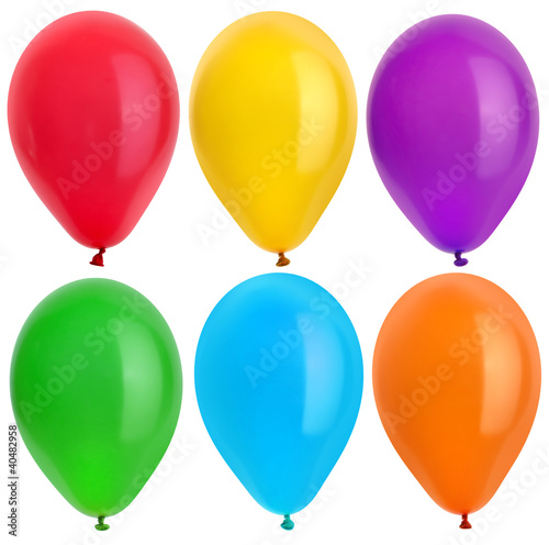 color balloons isolated on white