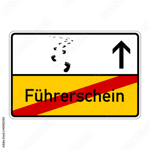 ortsschild führerschein zu guß gehen I