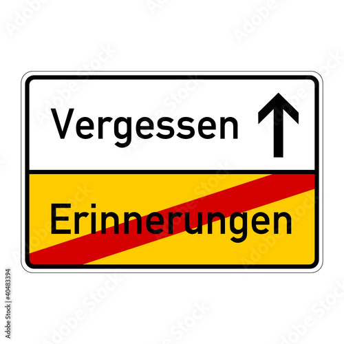 ortsschild erinnerungen vergessen I