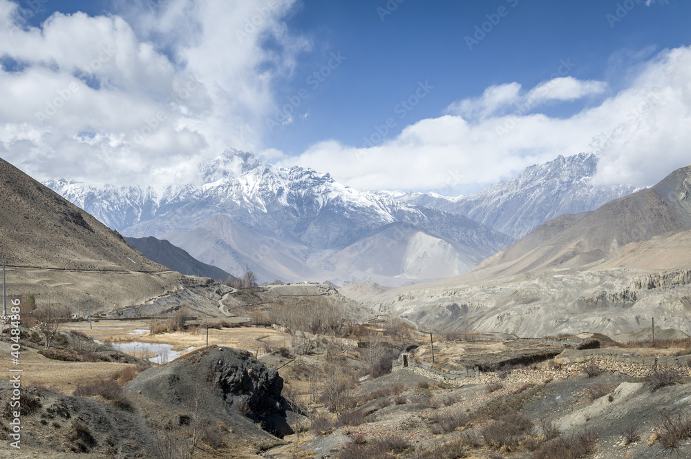 Himalaya mountains in spring time