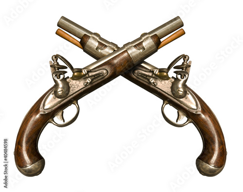 Two Crossed Flintlock Pistols