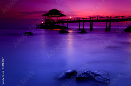 Long bridge in the sea