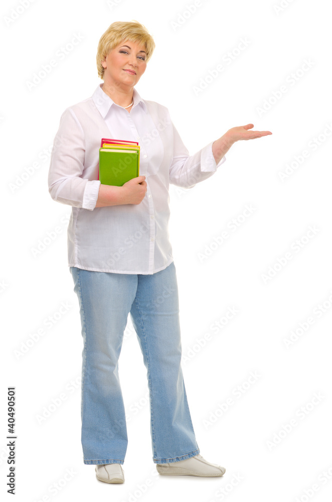 Senior woman with books Senior woman with books