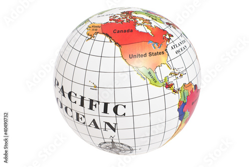 Map of Western hemisphere of the Earth